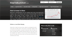 Desktop Screenshot of howtobuysilver.com